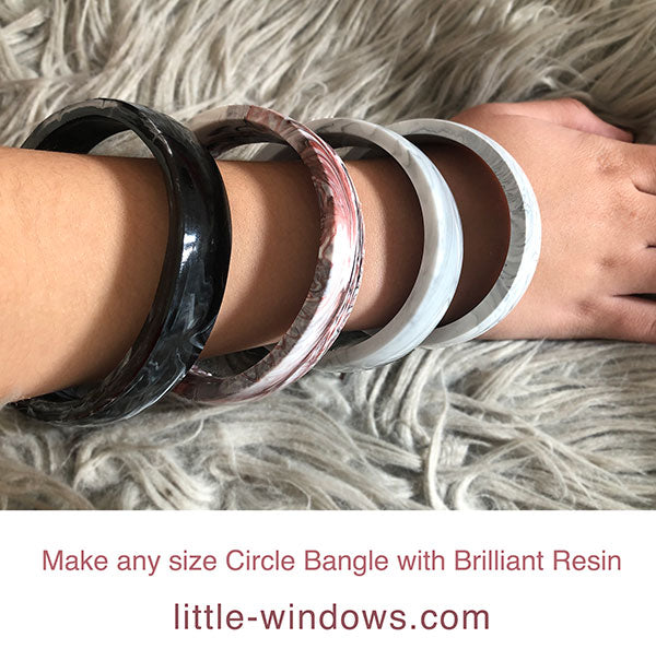 Make any size Circle Bangle Bracelets in Brilliant Resin Little