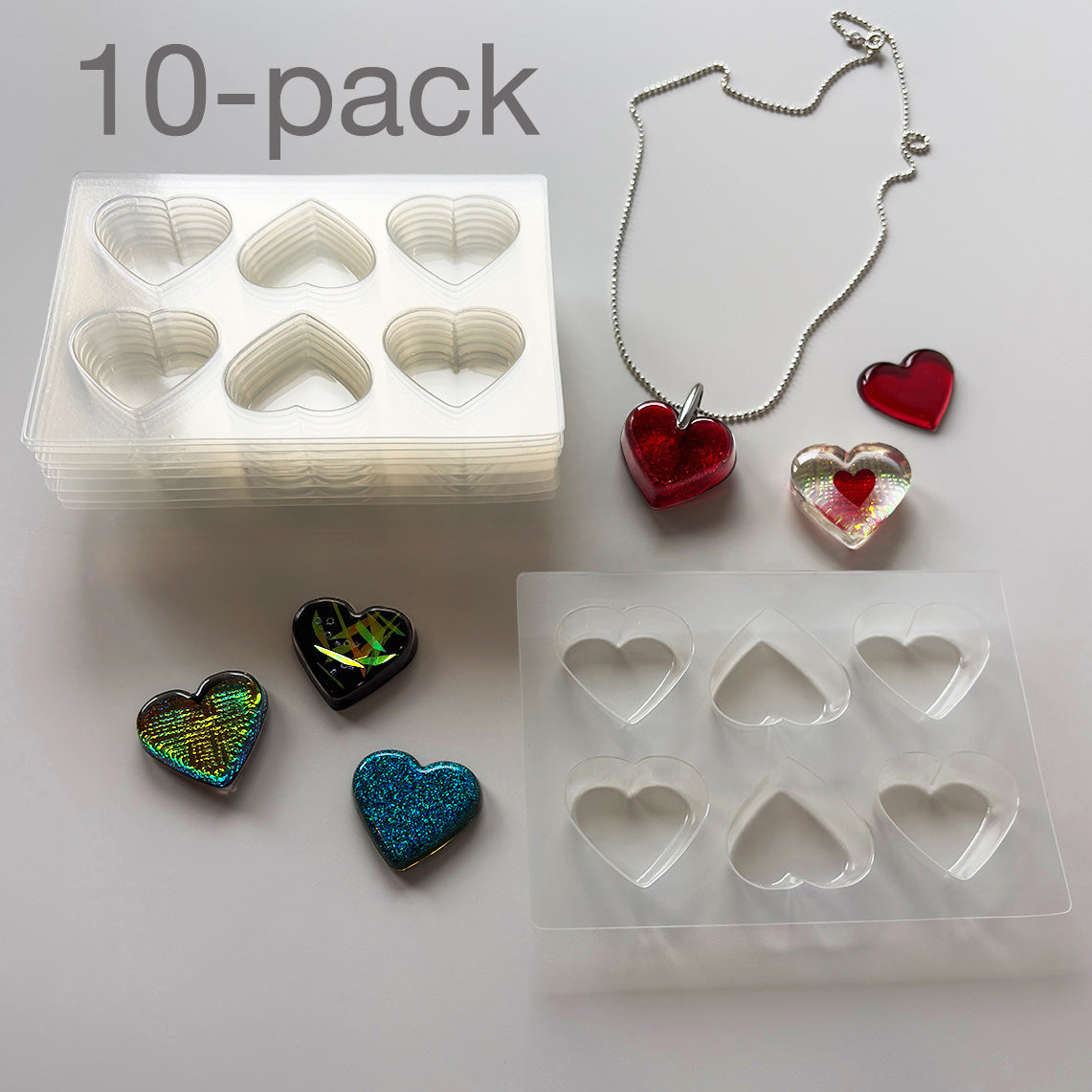 resin molds heart shaped 1"