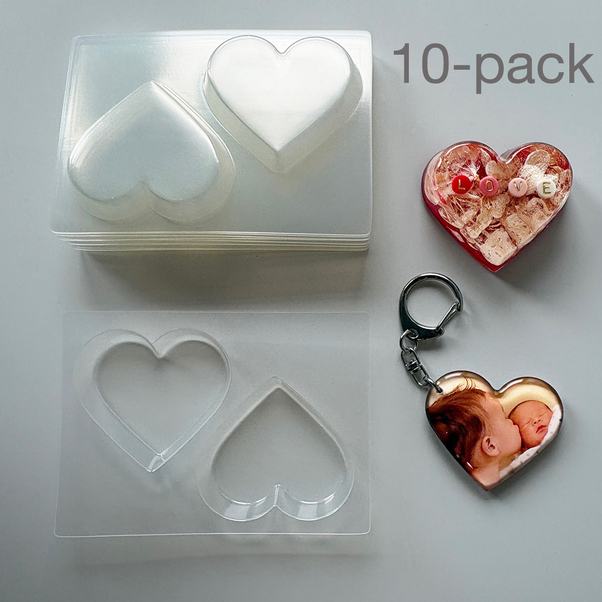 resin molds heart shaped 2"