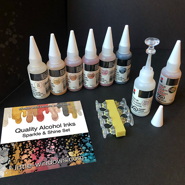 Alcohol Ink Sparkle & Shine Set for Resin Jewelry Making and Resin Art –  Little Windows Brilliant Resin and Supplies
