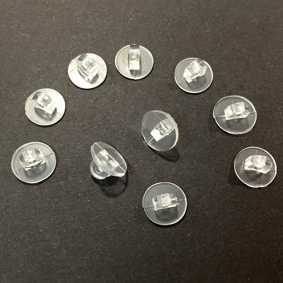 Button Shank - Clear Plastic 10mm, 10-pk – Little Windows