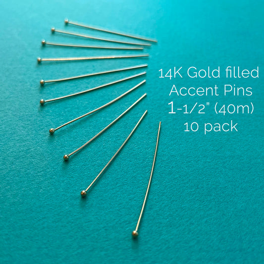Gold Filled Accent Pins - 10