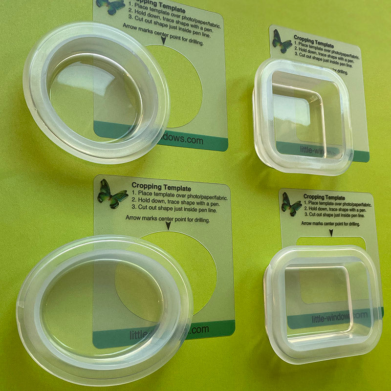 Small Silicone Resin Mold Set with cropping template (stencil)