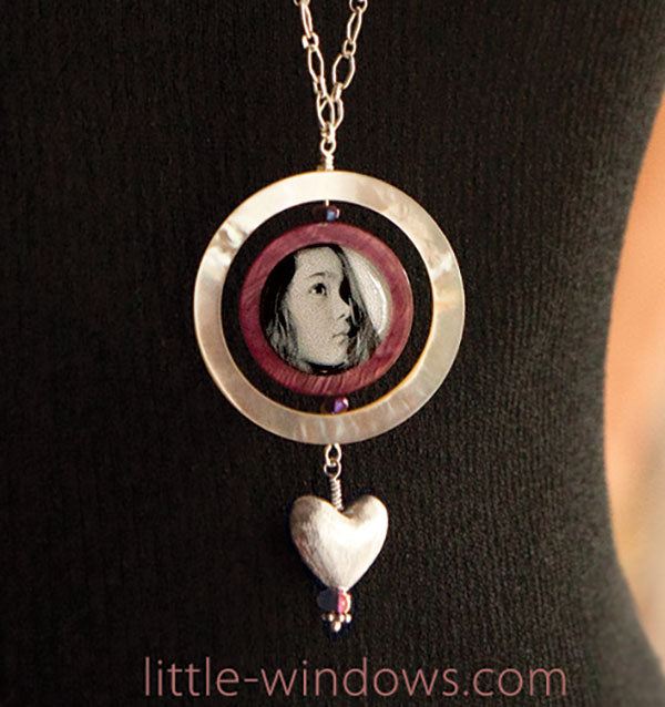 Double Donut Photo Spinner Necklace