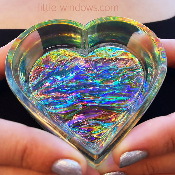 Fused Dichro-ISH Heart Dish & Pendant