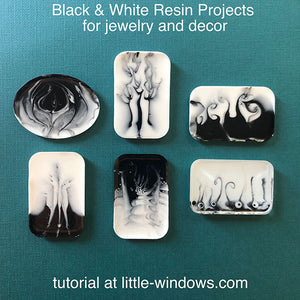 resin jewelry making black and white