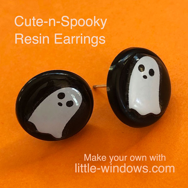Resin Ghost Sticker Earrings
