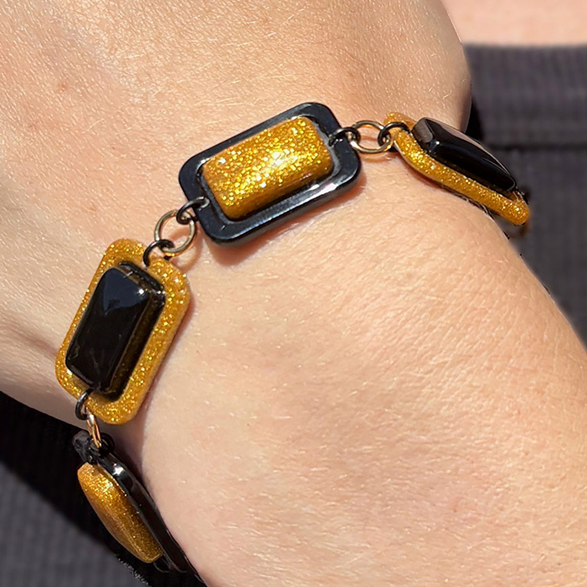 resin molds black and gold bracelet rectangles
