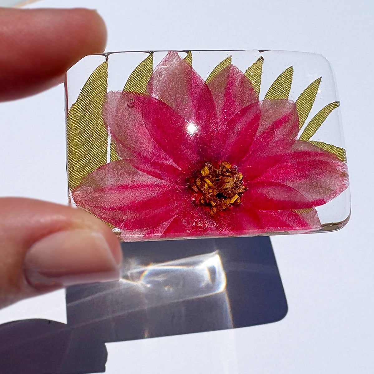 flower cast in resin molds