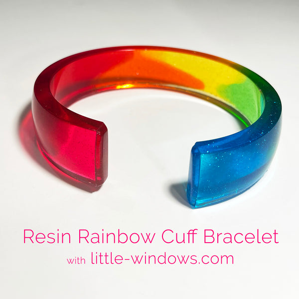 Resin Rainbow Cuff Bracelet