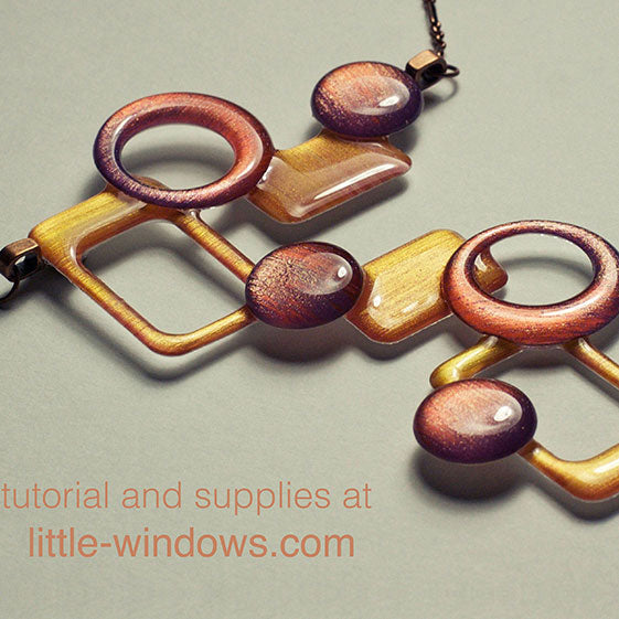 Resin Jewelry with acrylic paint and punches