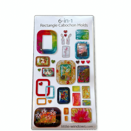 resin molds framed rectangle cabochons for jewelry making