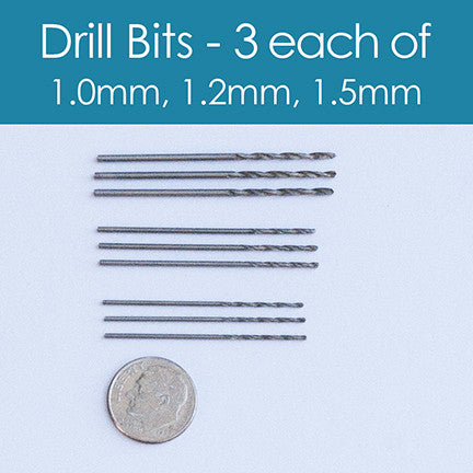 Replacement Drill Bits - 3 each of 3 Sizes
