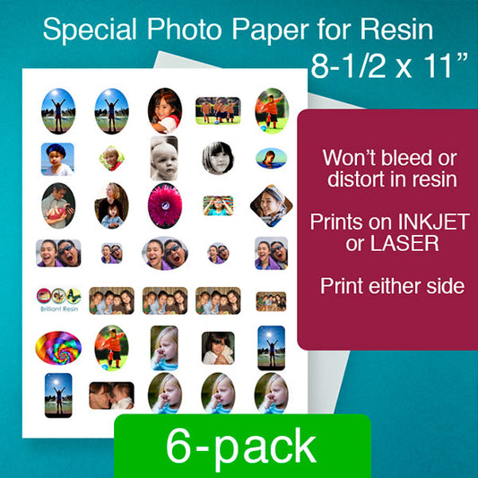 Special Photo Paper for Resin    8-1/2 x 11"  (6-pack)