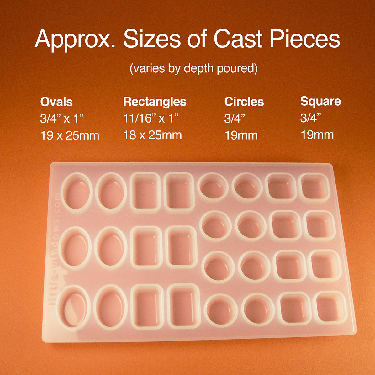 Small Silicone Resin Mold Set with cropping template (stencil)